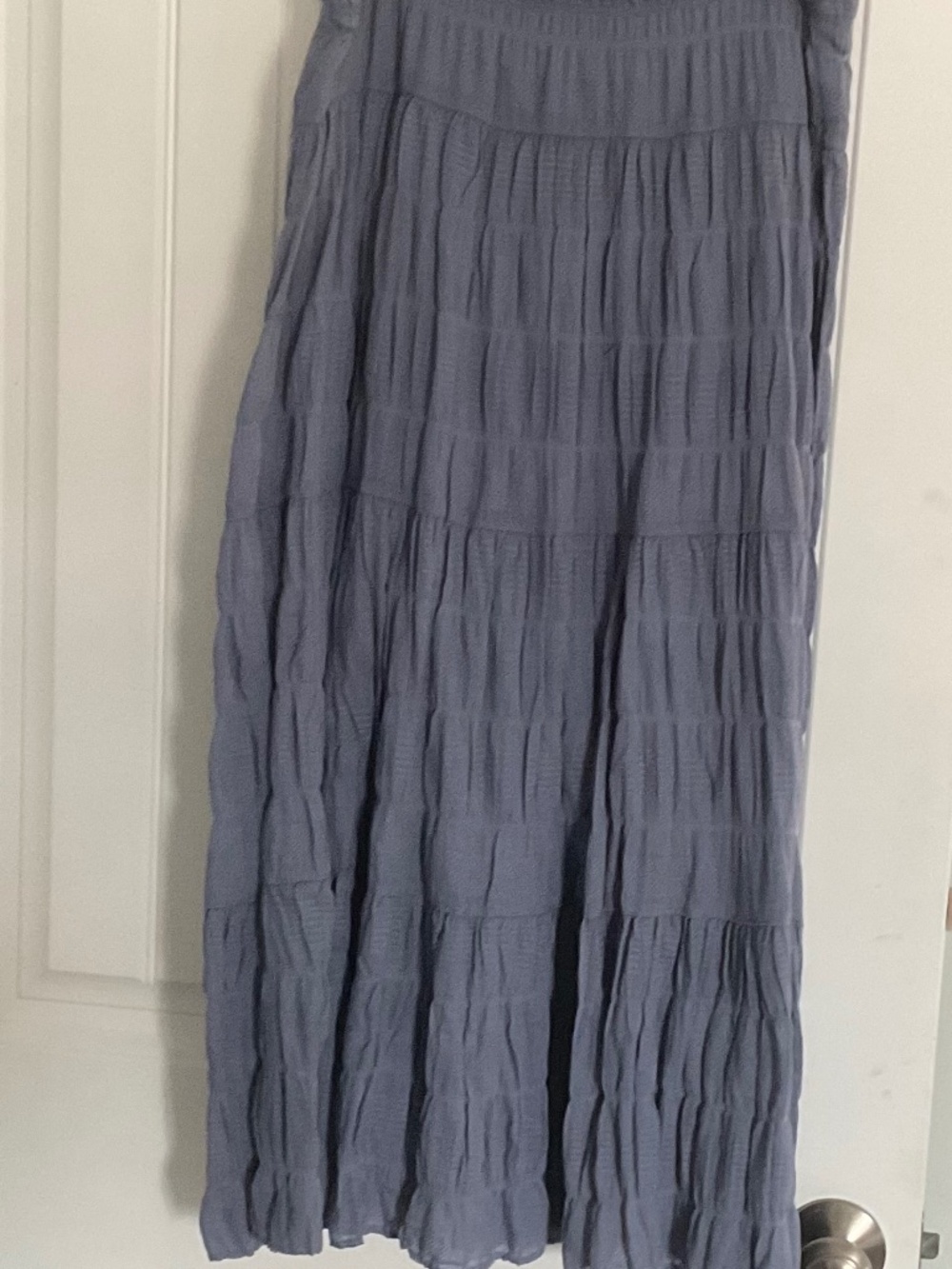Max Studio Blue Ruffle Maxi Skirt